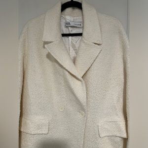ZARA Cream Boucle coat